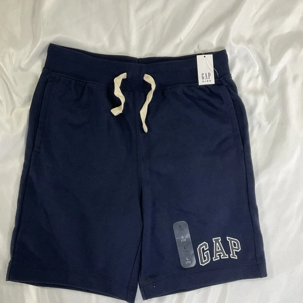 Vintage Soft Gap Navy Blue Kids L Fleece Sweat Shorts Casual Sports NWT 301